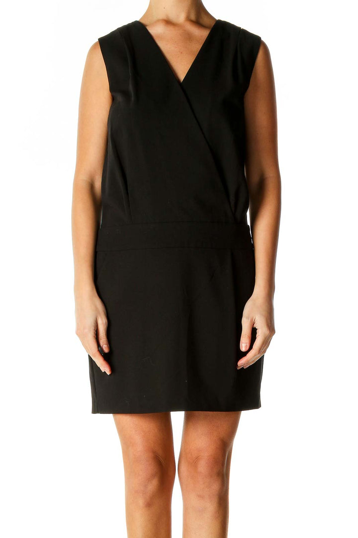 Black Solid Classic Shift Dress