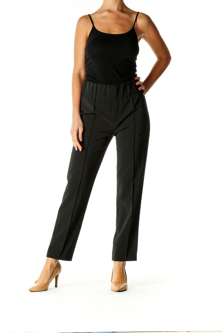 Black Solid All Day Wear Trousers