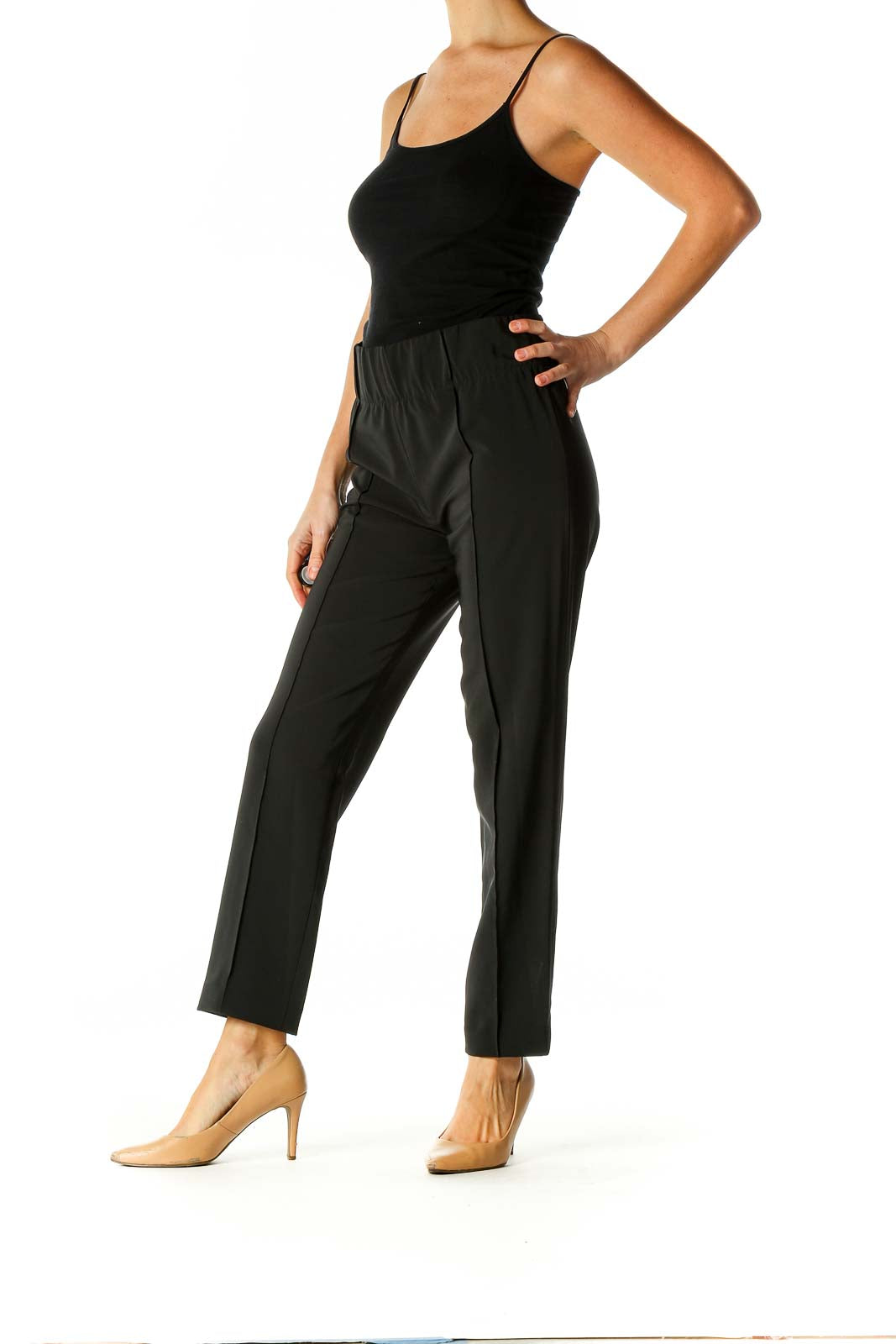 Black Solid All Day Wear Trousers