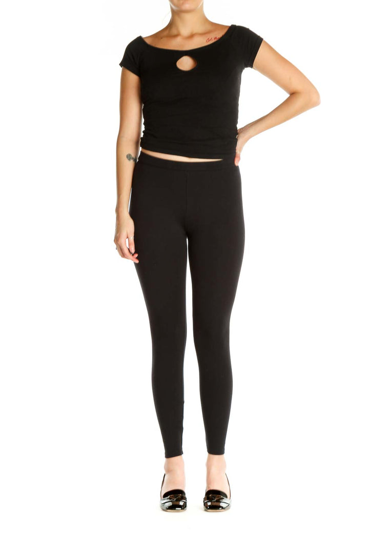 Black Solid All Day Wear Leggings