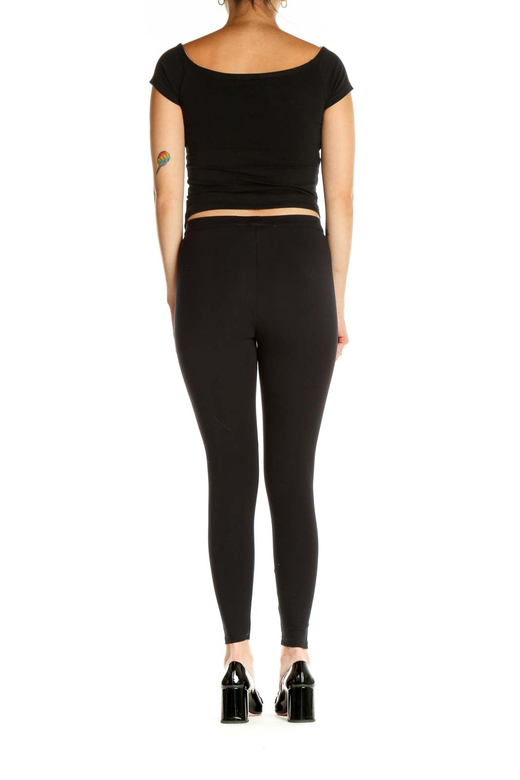 Black Solid All Day Wear Leggings