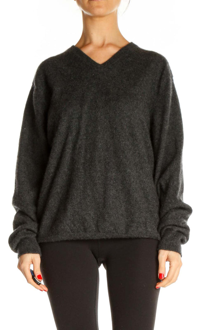 Black Textured All Day Wear Sweater