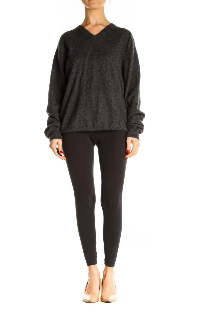 Black Textured All Day Wear Sweater