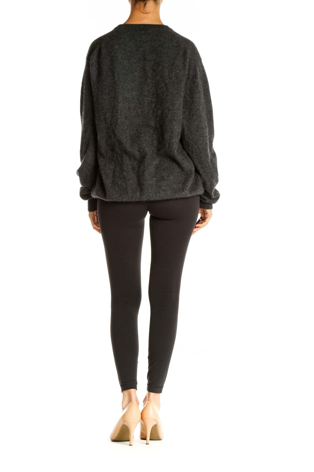 Black Textured All Day Wear Sweater