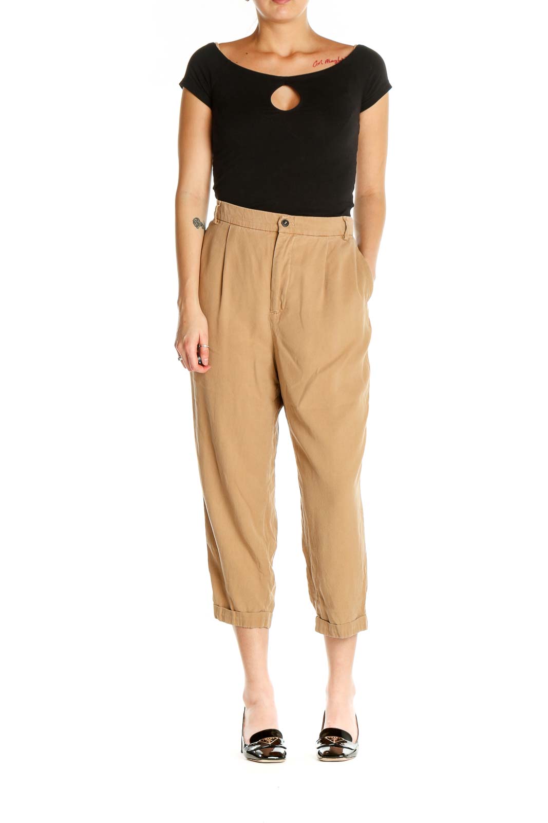 Beige Solid All Day Wear Sweatpants