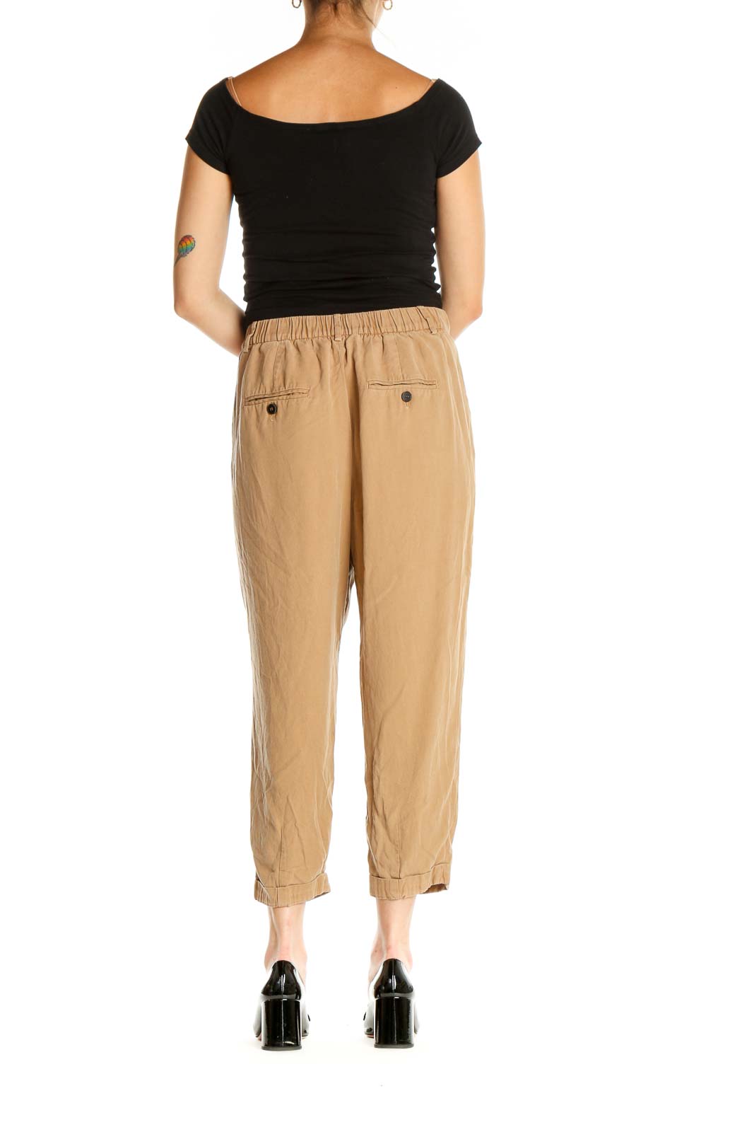 Beige Solid All Day Wear Sweatpants