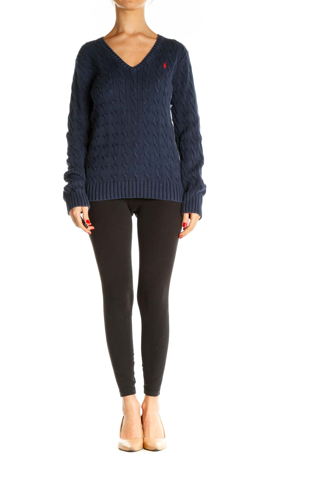 Blue Textured All Day Wear Sweater