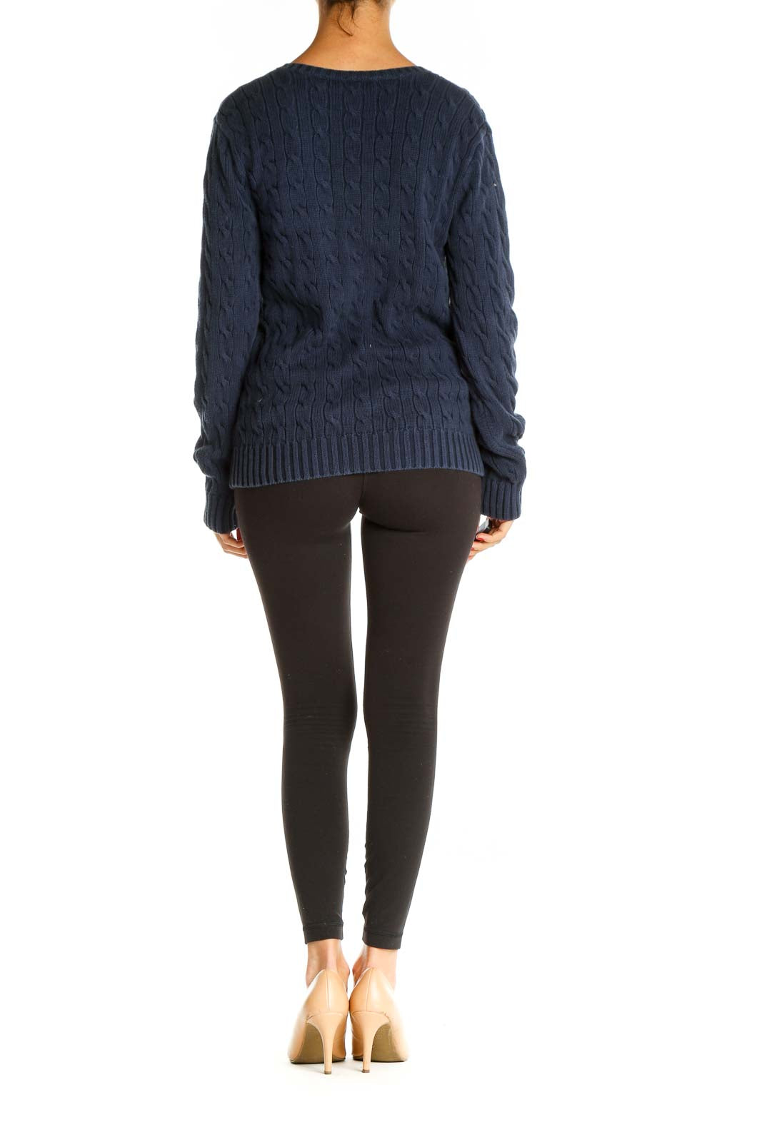 Blue Textured All Day Wear Sweater