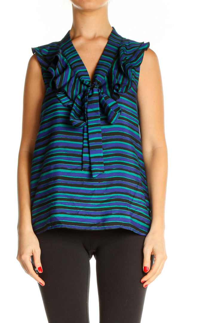 Blue Striped All Day Wear Blouse