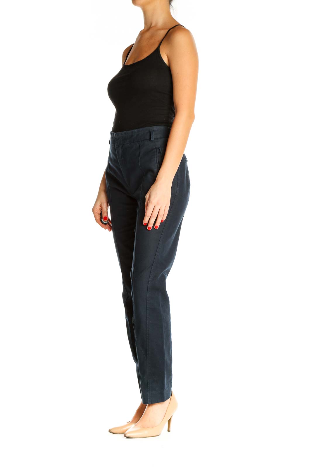 Blue Solid All Day Wear Trousers