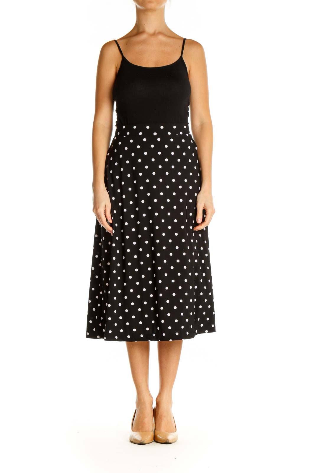 Black Printed Brunch A-Line Skirt