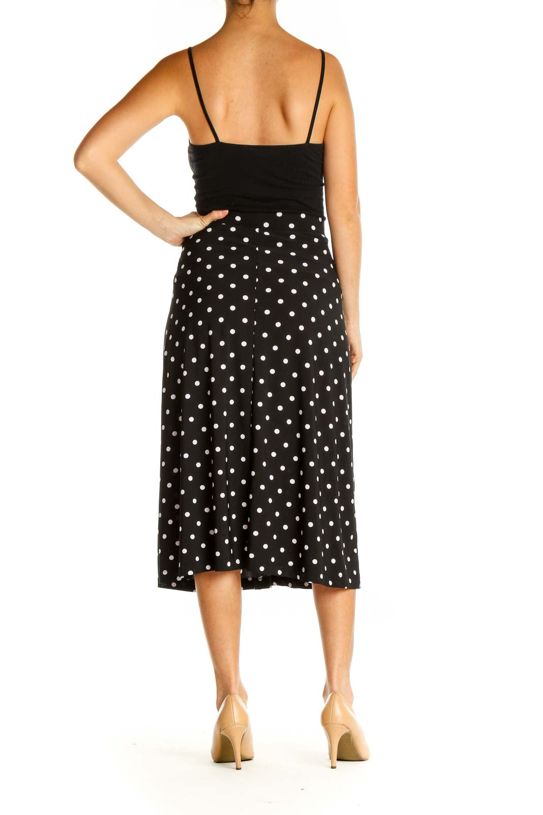 Black Printed Brunch A-Line Skirt