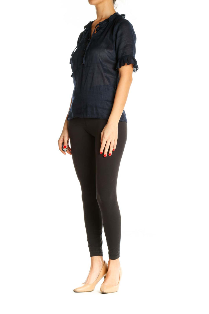 Blue Solid All Day Wear Blouse