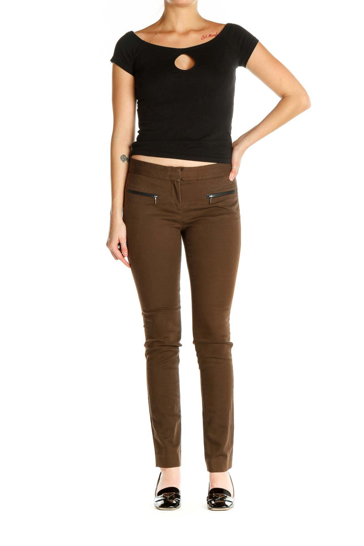 Brown All Day Wear Skinny Pants