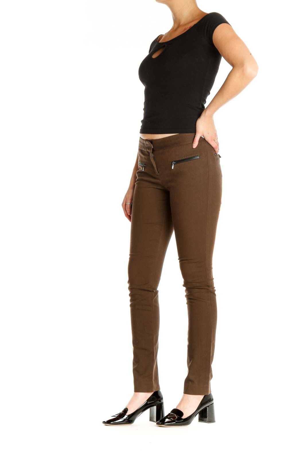 Brown All Day Wear Skinny Pants