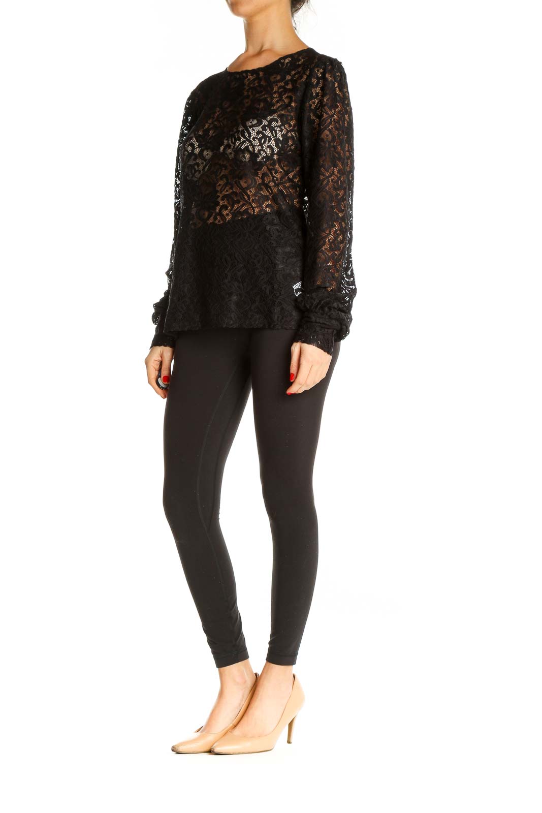 Black Lace Retro Blouse