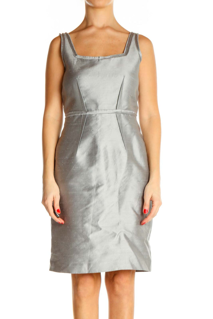 Silver Cocktail Sheath Dress