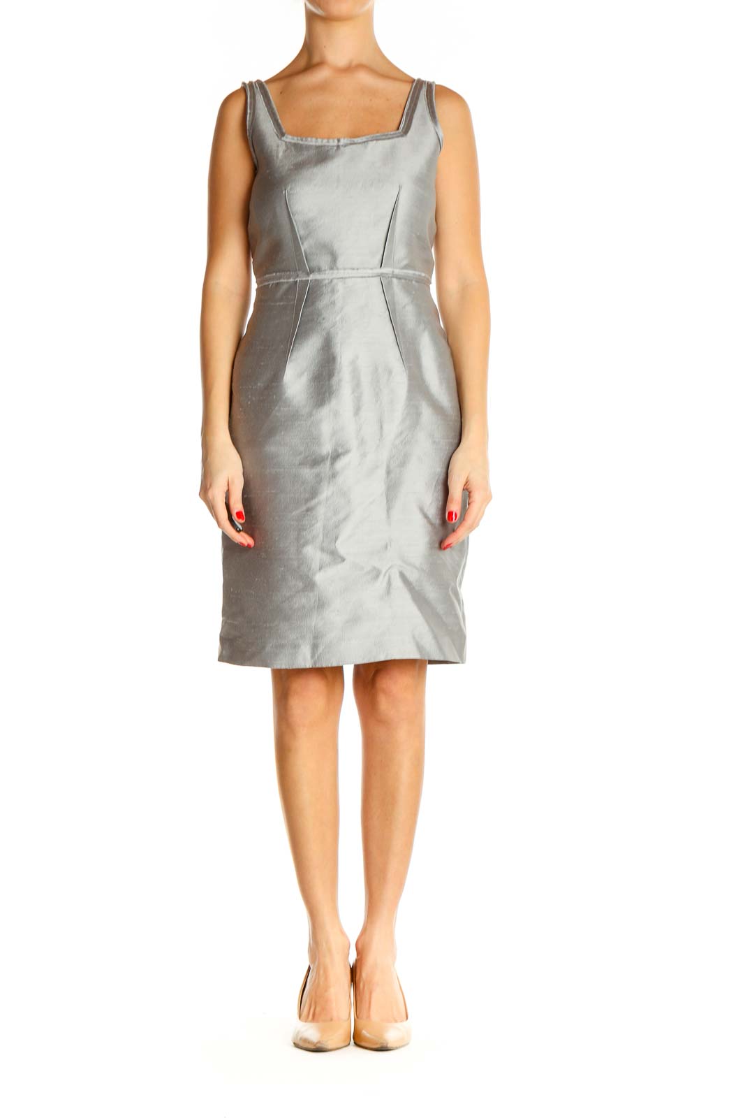 Silver Cocktail Sheath Dress