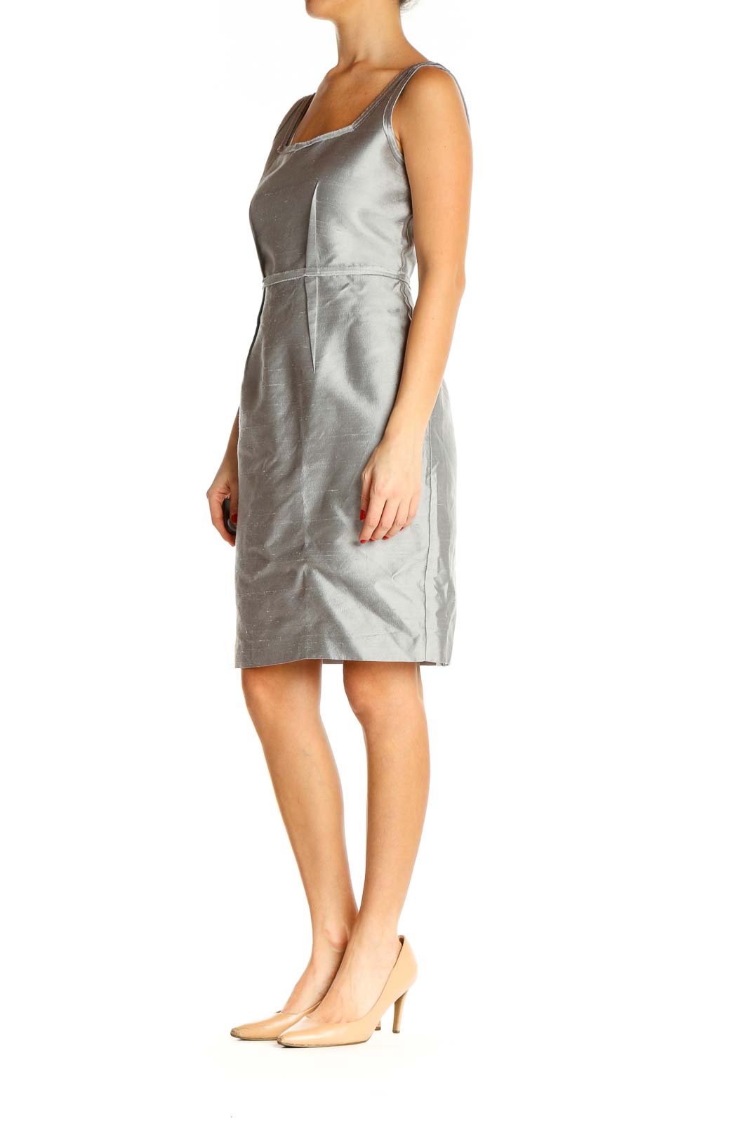 Silver Cocktail Sheath Dress