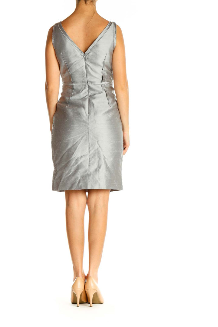 Silver Cocktail Sheath Dress