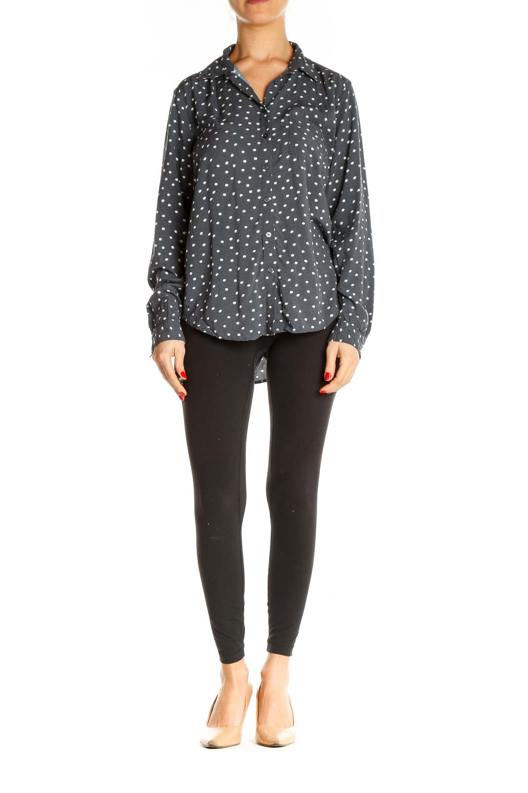 Gray Polka Dot All Day Wear Shirt