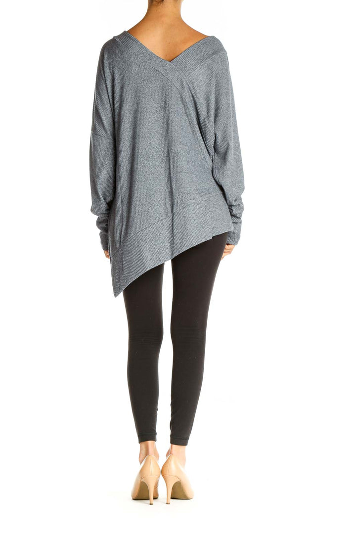 Gray Textured All Day Wear Sweater