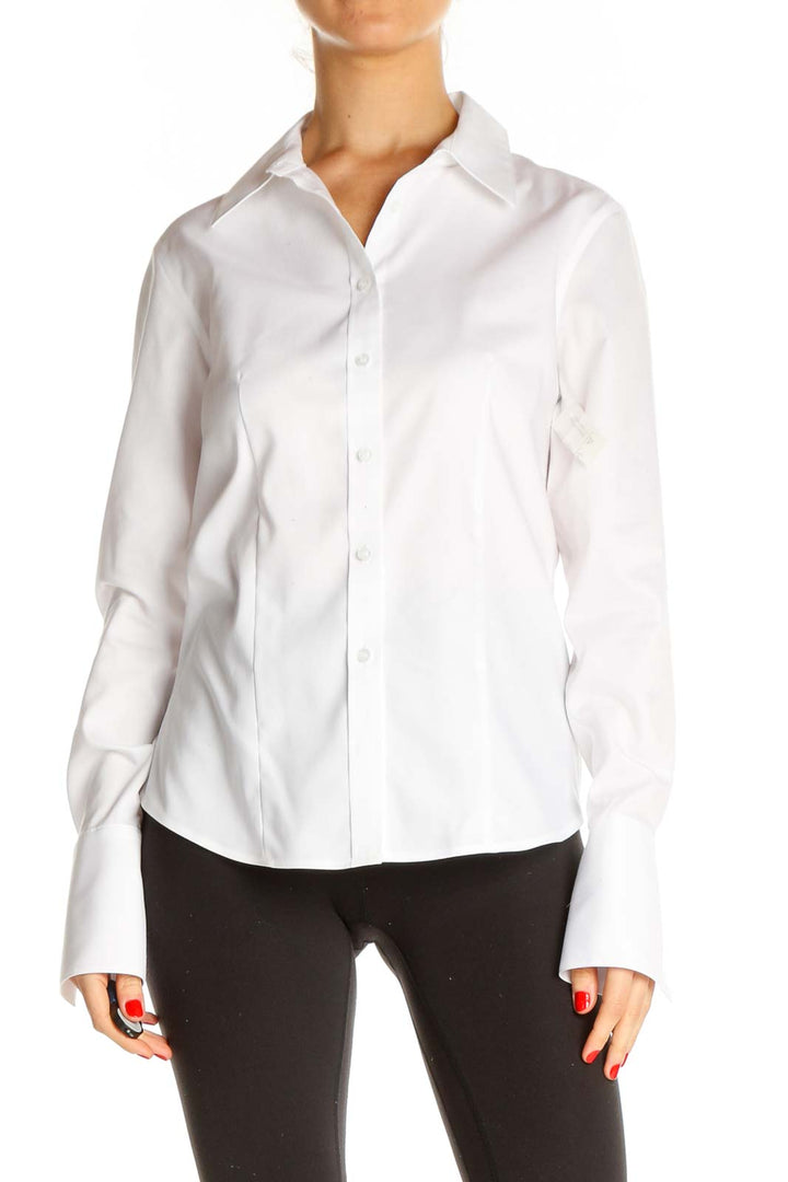 White Solid Work Shirt