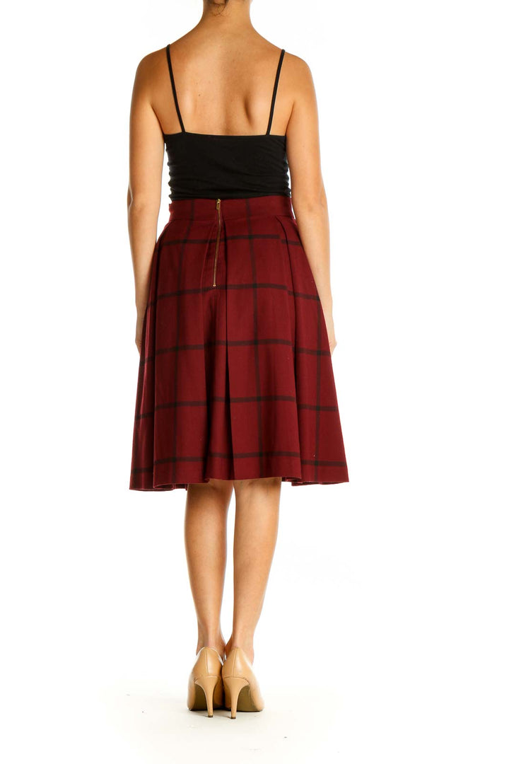 Red Printed Brunch A-Line Skirt