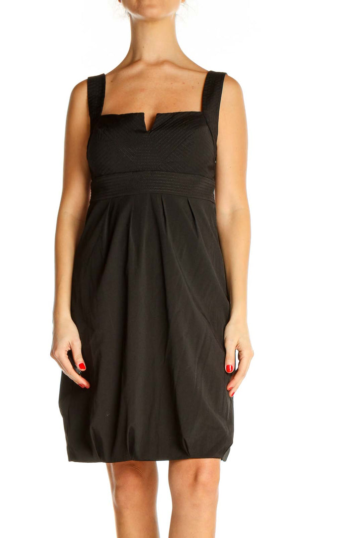 Brown Solid Classic Fit & Flare Dress