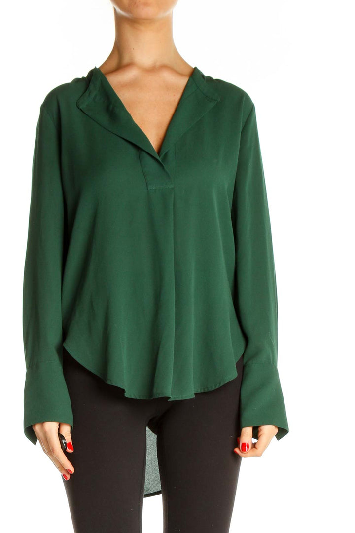 Green Solid All Day Wear Blouse