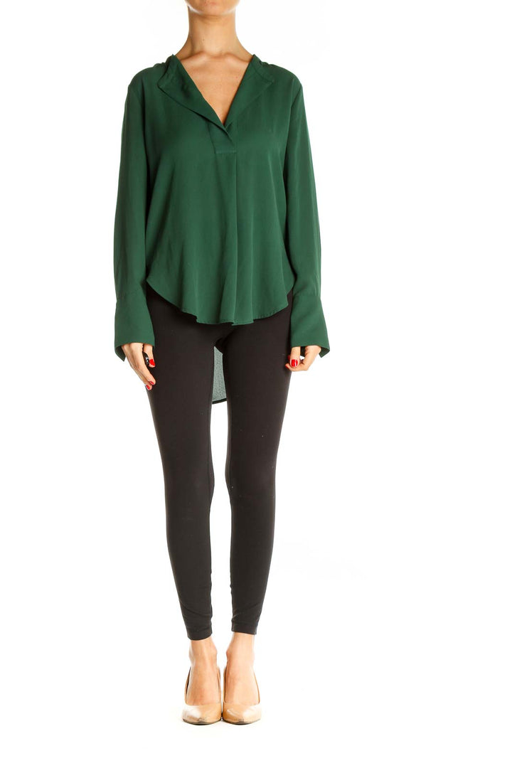 Green Solid All Day Wear Blouse