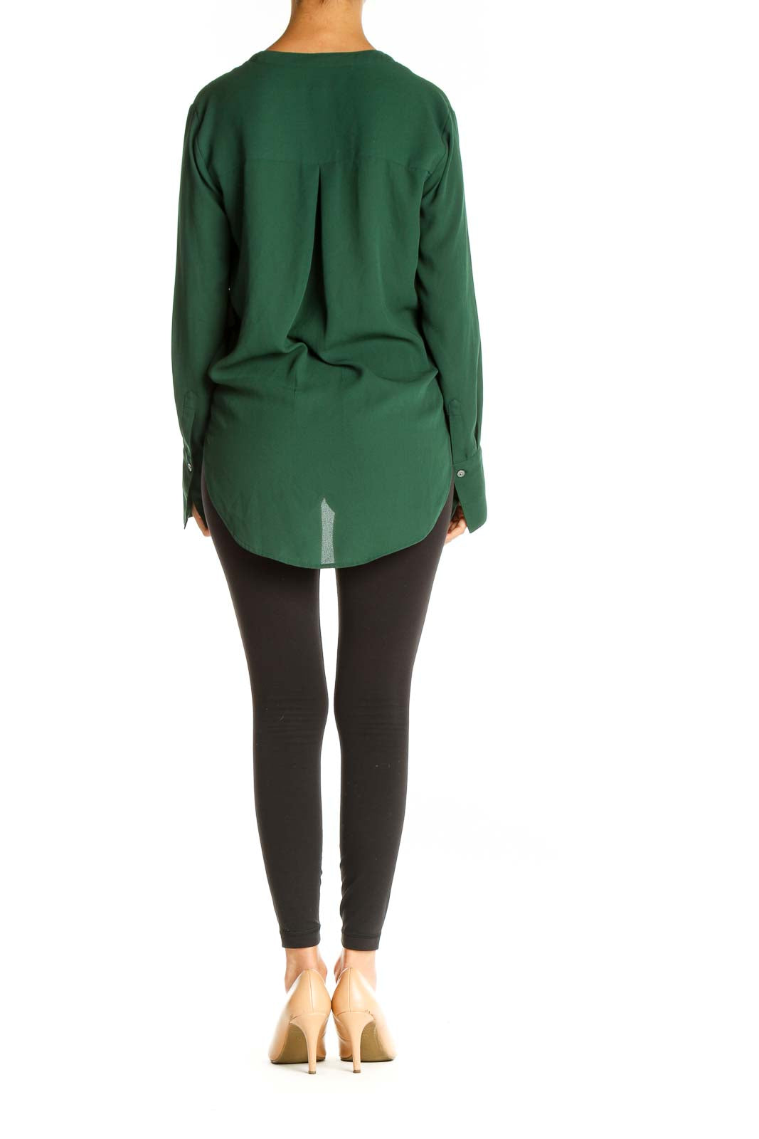 Green Solid All Day Wear Blouse