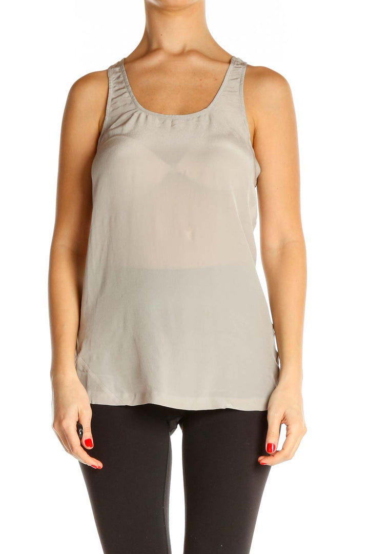 Gray Solid Chic Tank Top