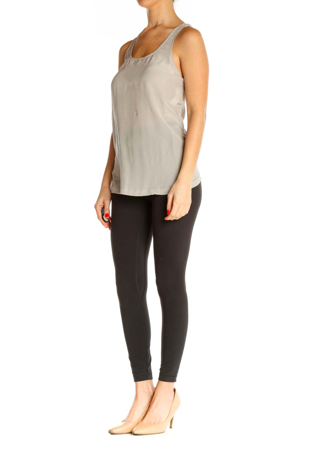 Gray Solid Chic Tank Top