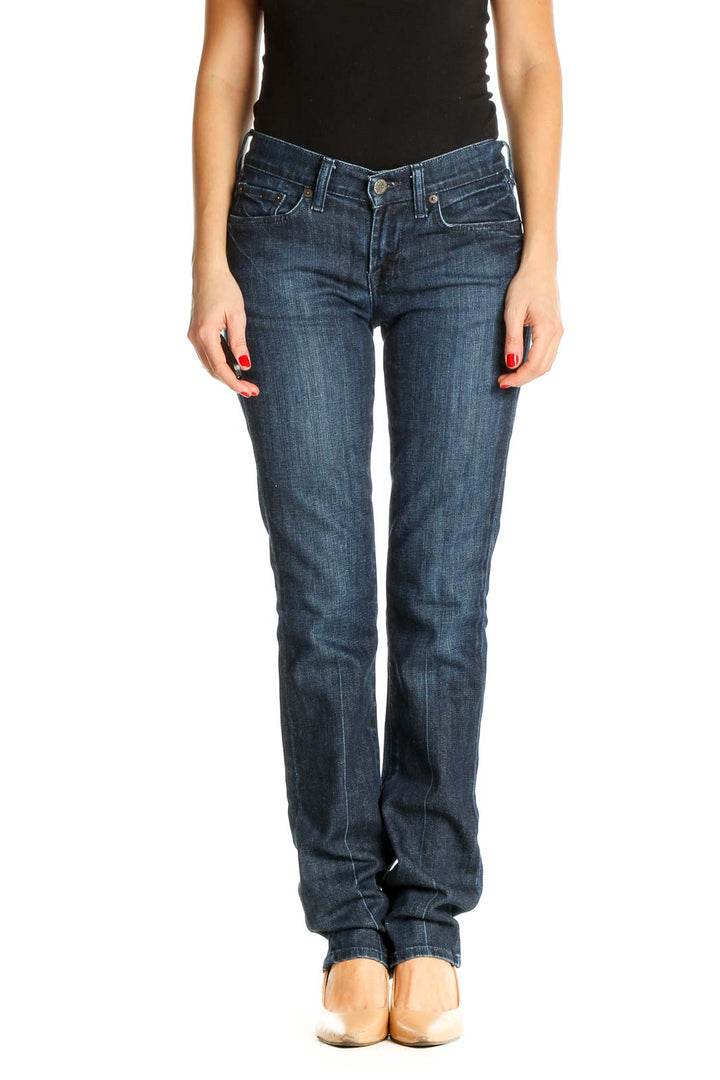 Blue Straight Leg Jeans