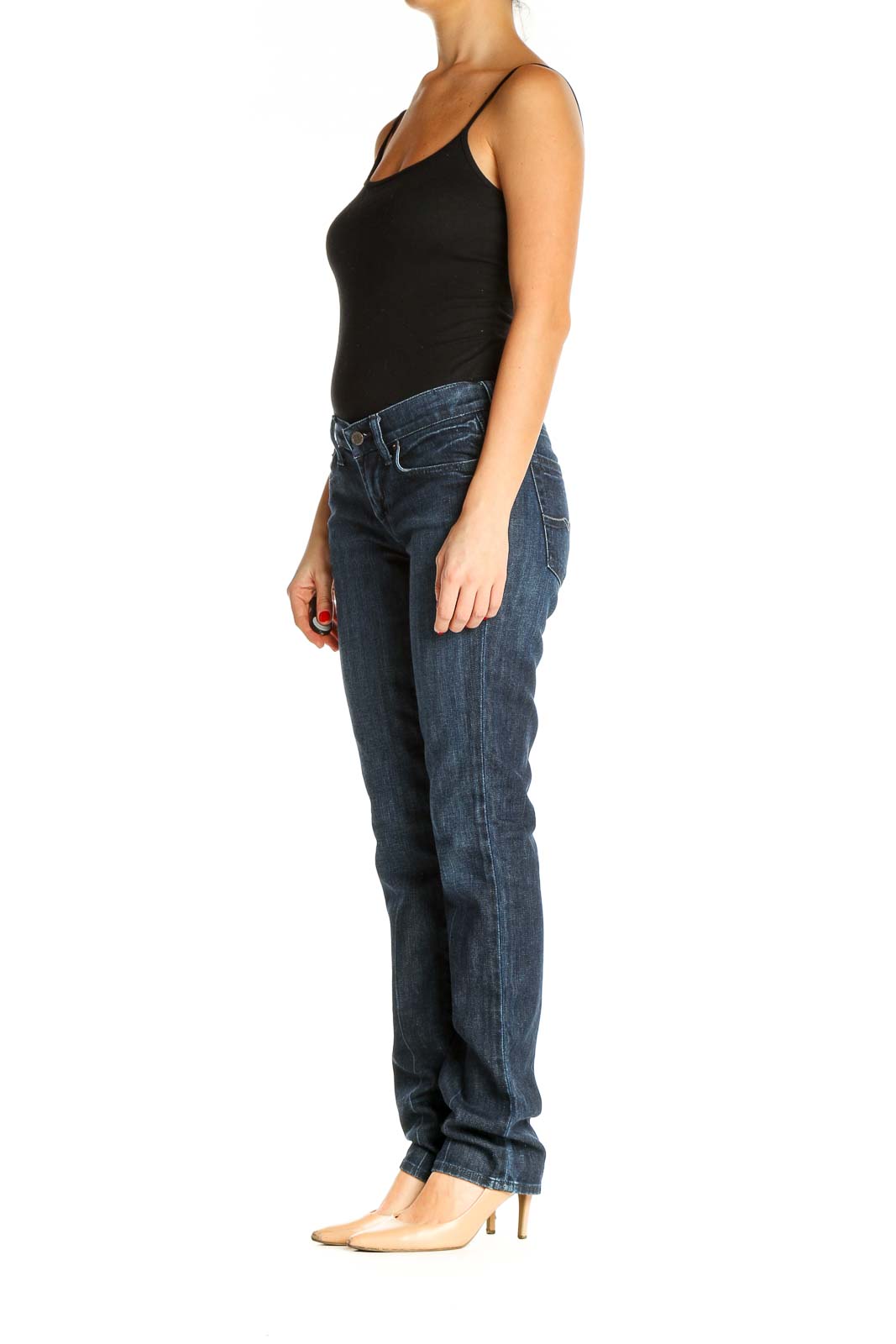 Blue Straight Leg Jeans