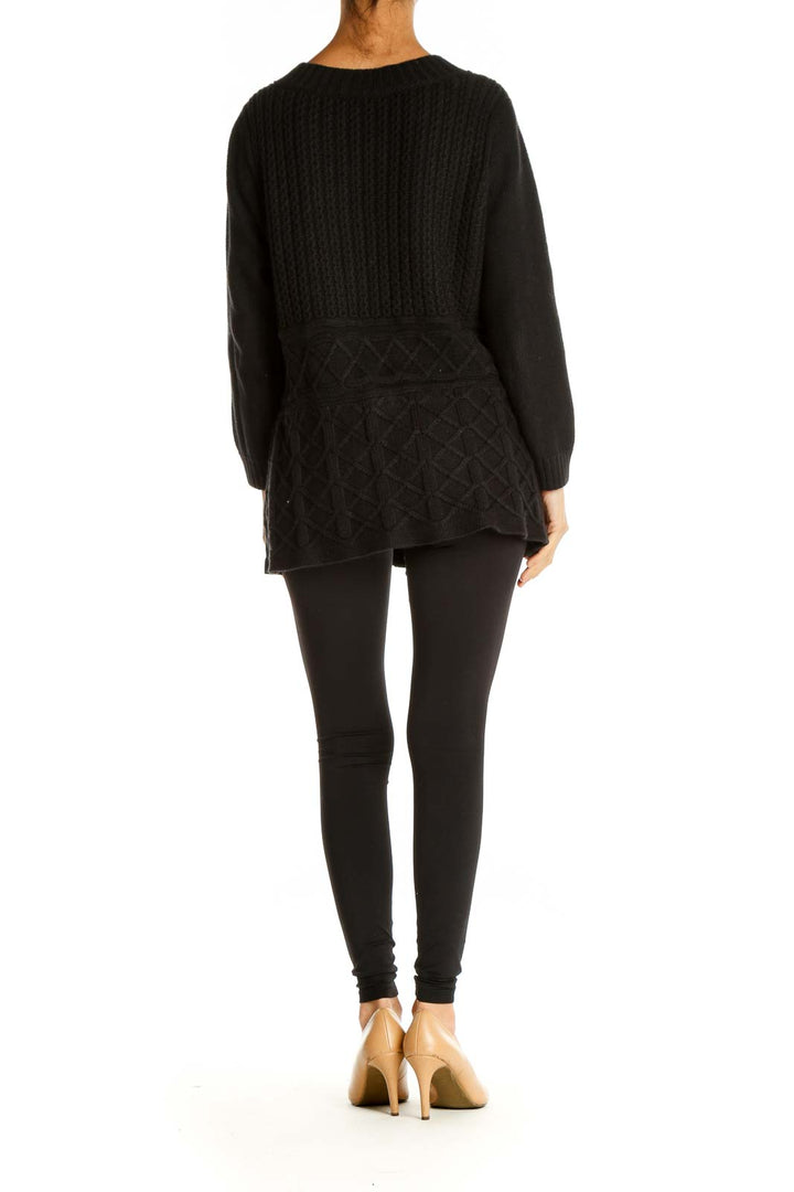 Black Solid All Day Wear Sweater