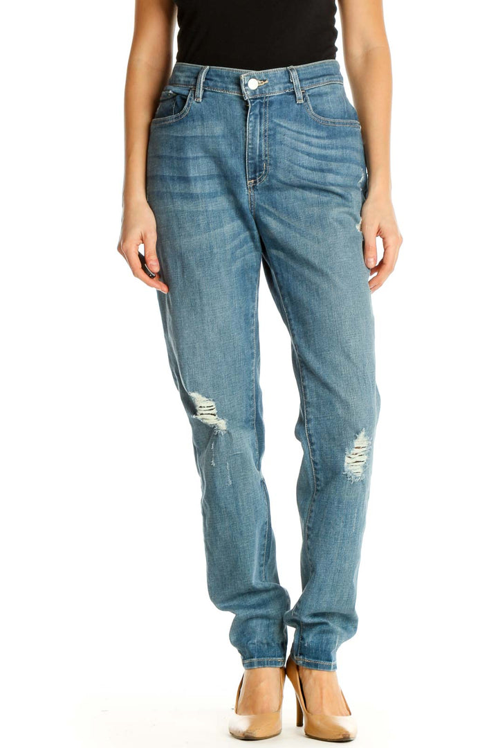 Blue Straight Leg Jeans