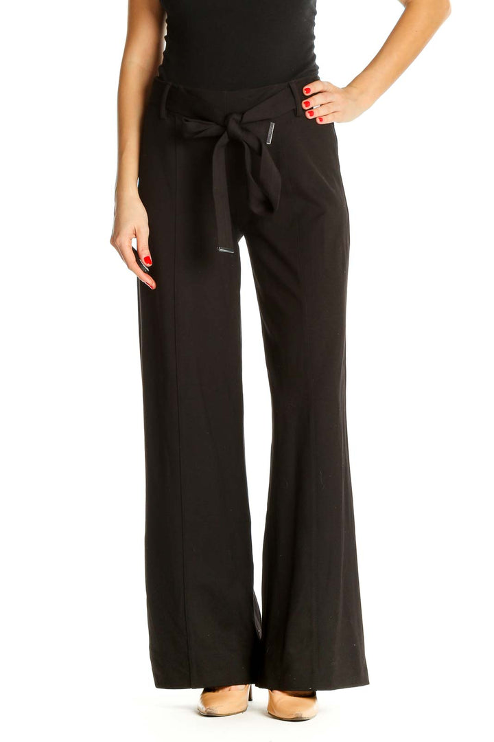 Black Solid All Day Wear Trousers