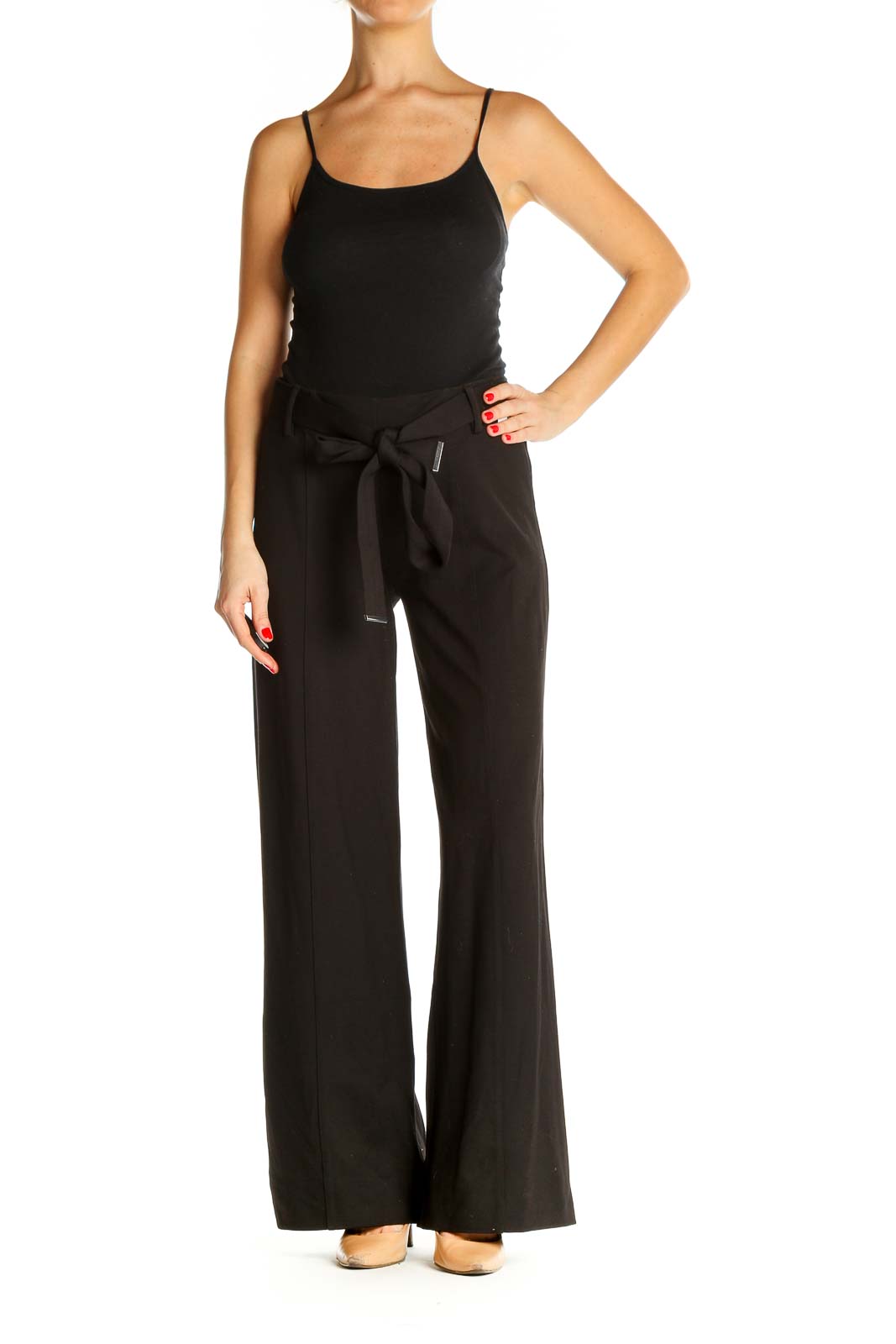 Black Solid All Day Wear Trousers