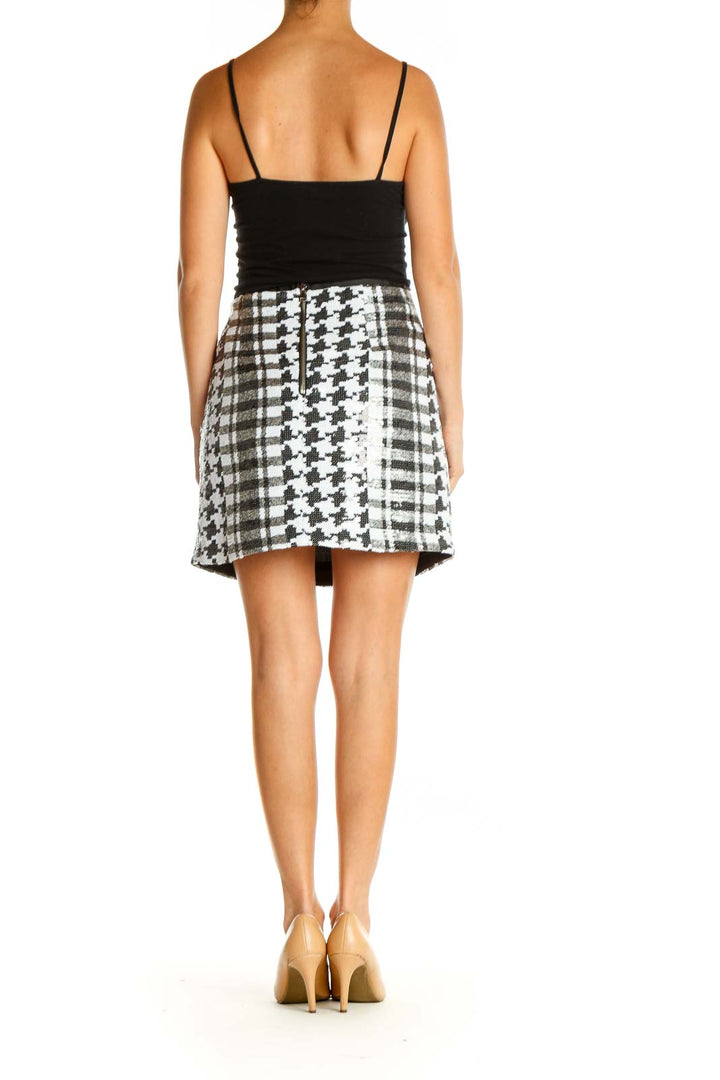 White Printed Chic A-Line Skirt