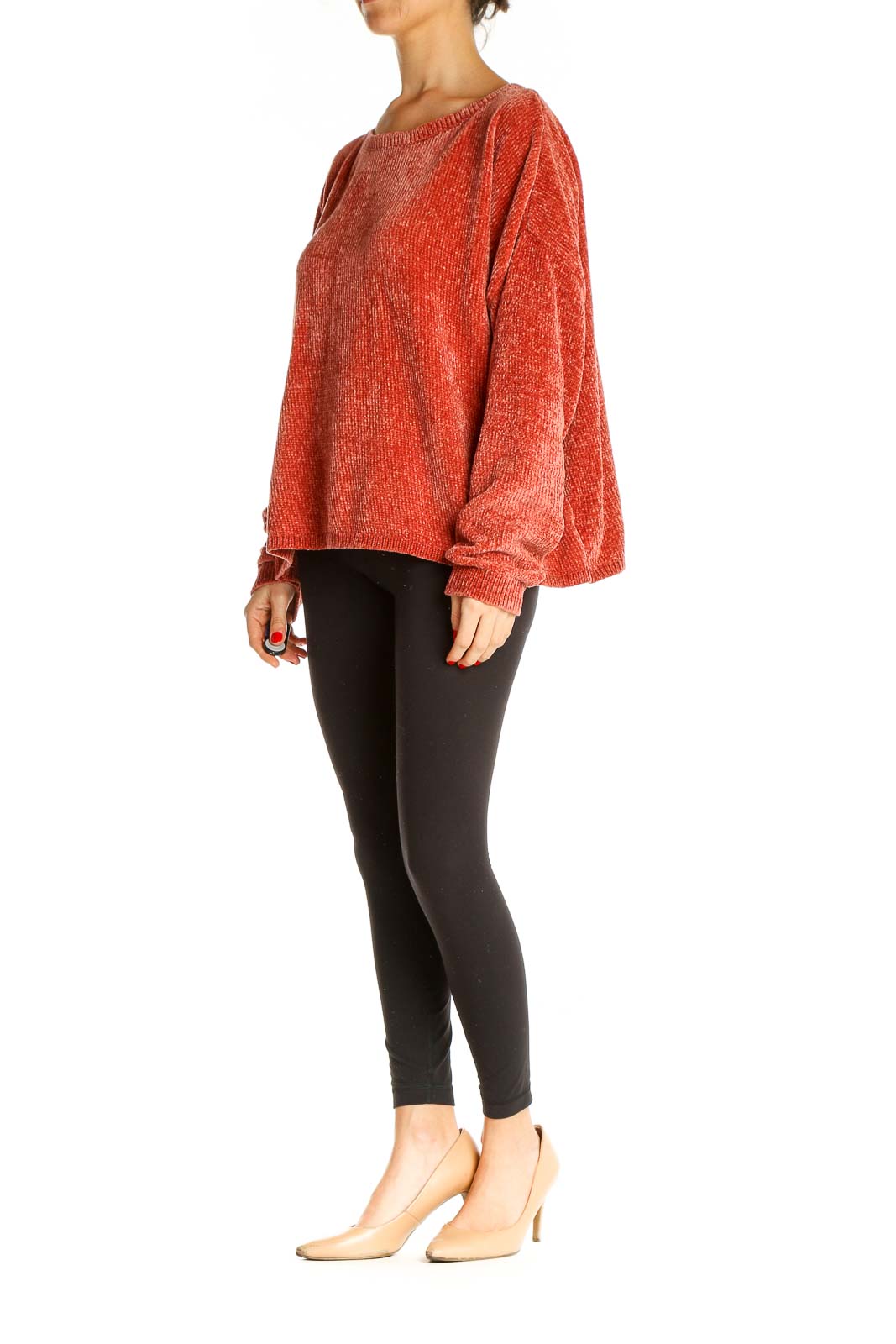 Red Textured All Day Wear Sweater