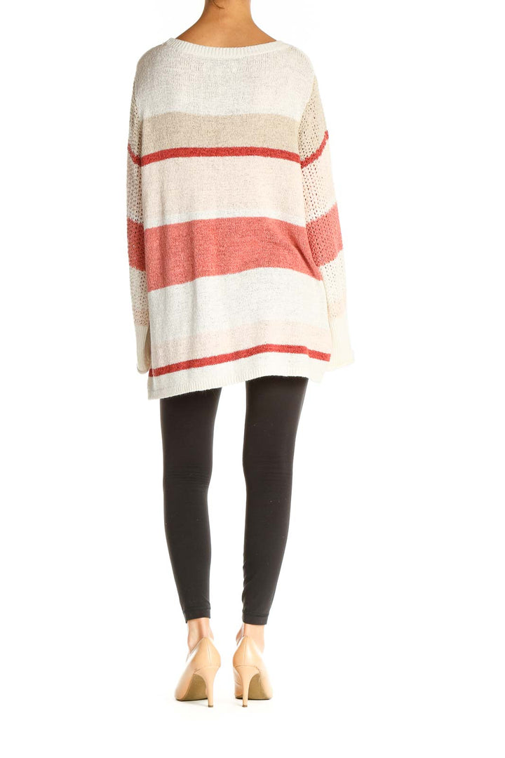 Beige Colorblock All Day Wear Sweater