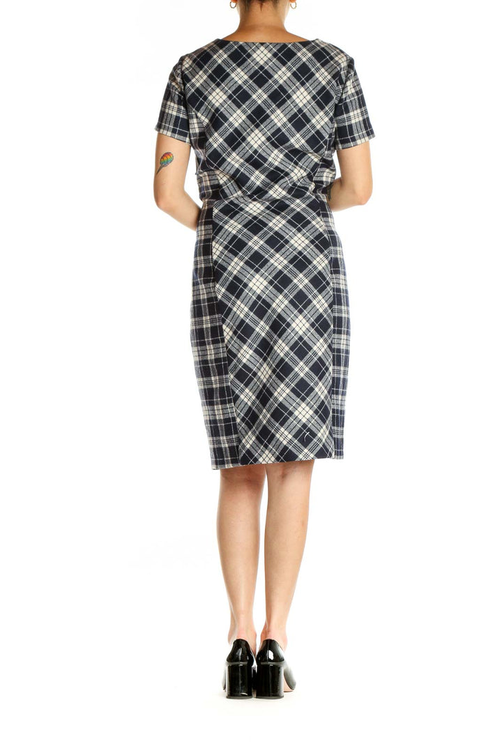 Black Checkered Classic Sheath Dress