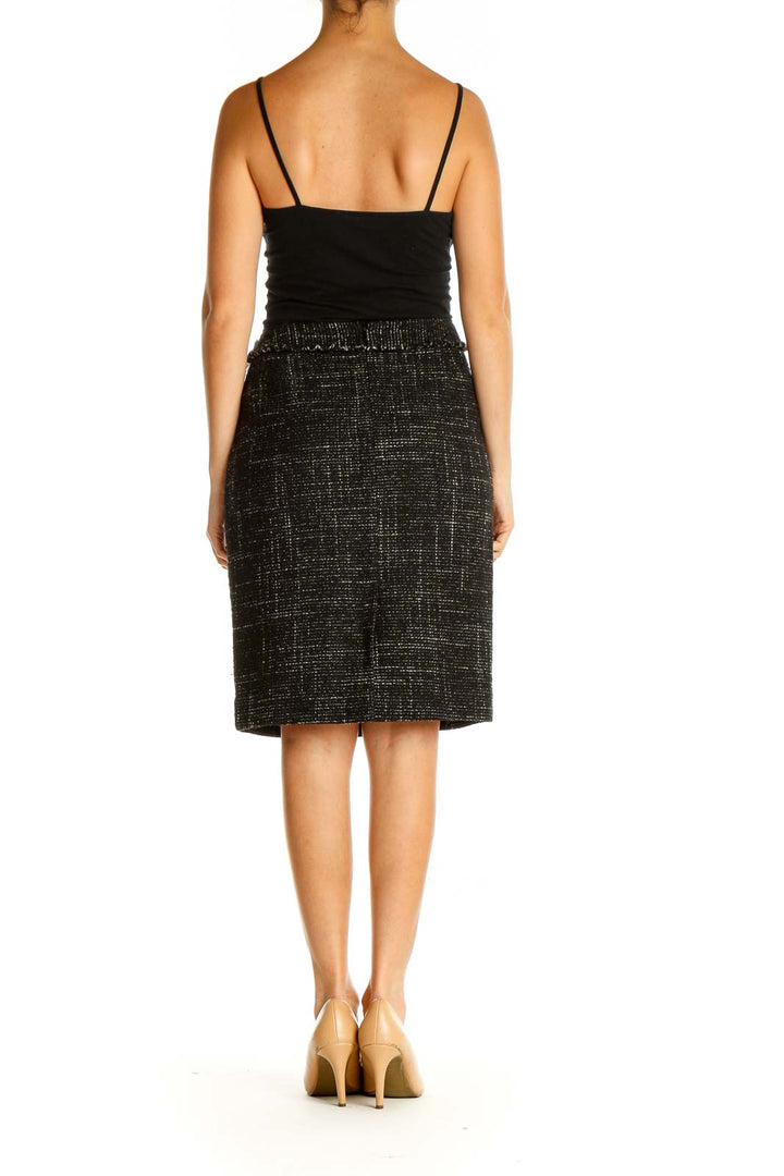 Black Printed Brunch A-Line Skirt