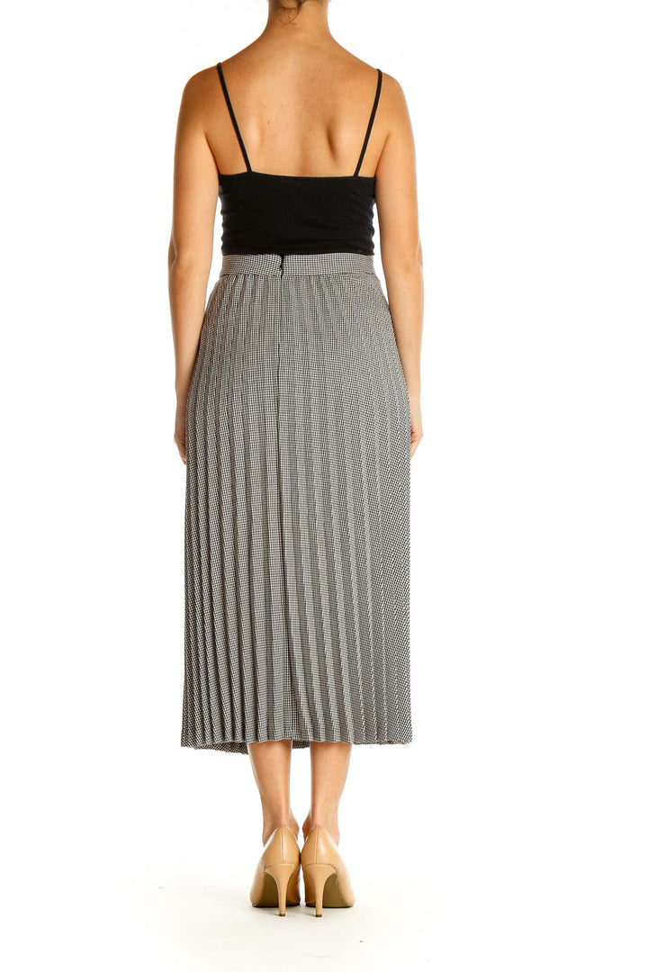 Gray Textured All Day Wear Pleated Skirt