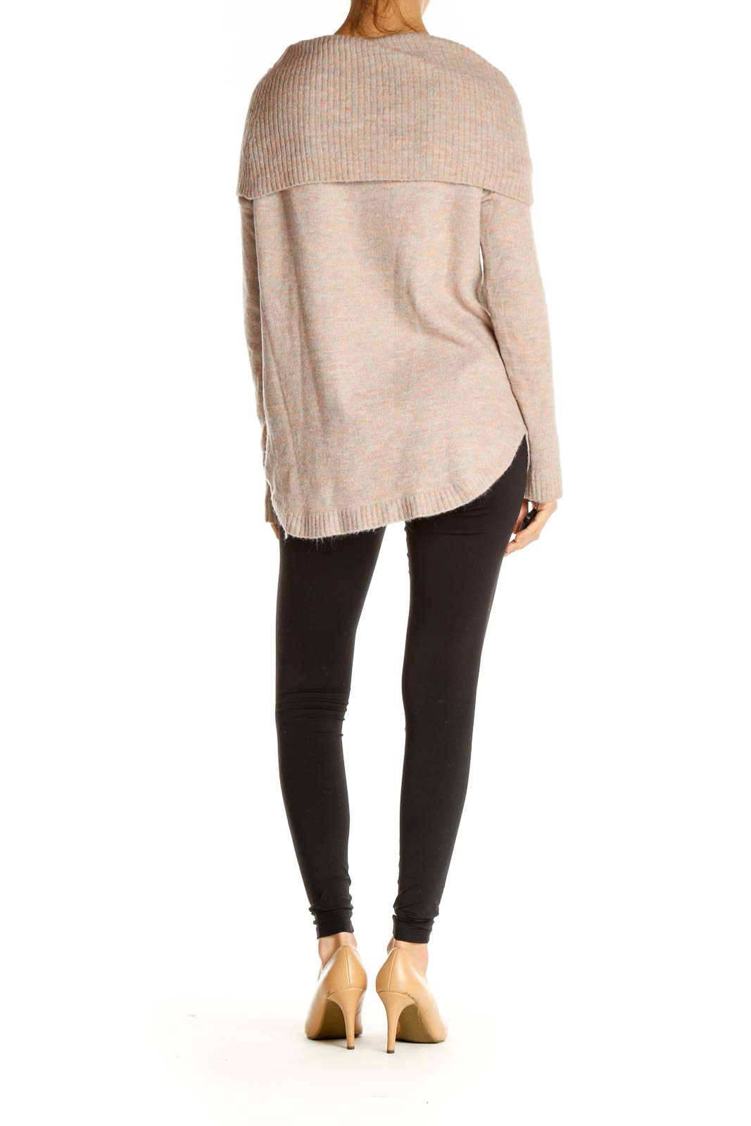 Beige Textured All Day Wear Sweater