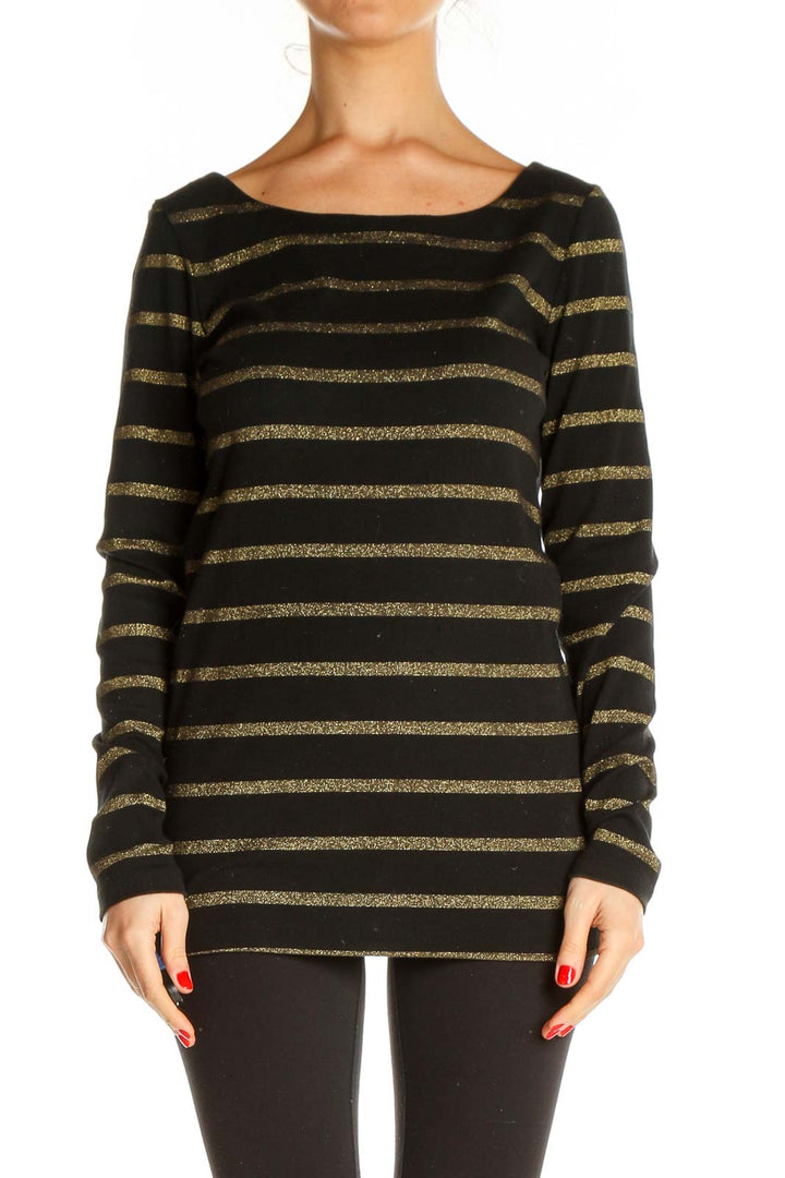 Black Striped All Day Wear Sweater