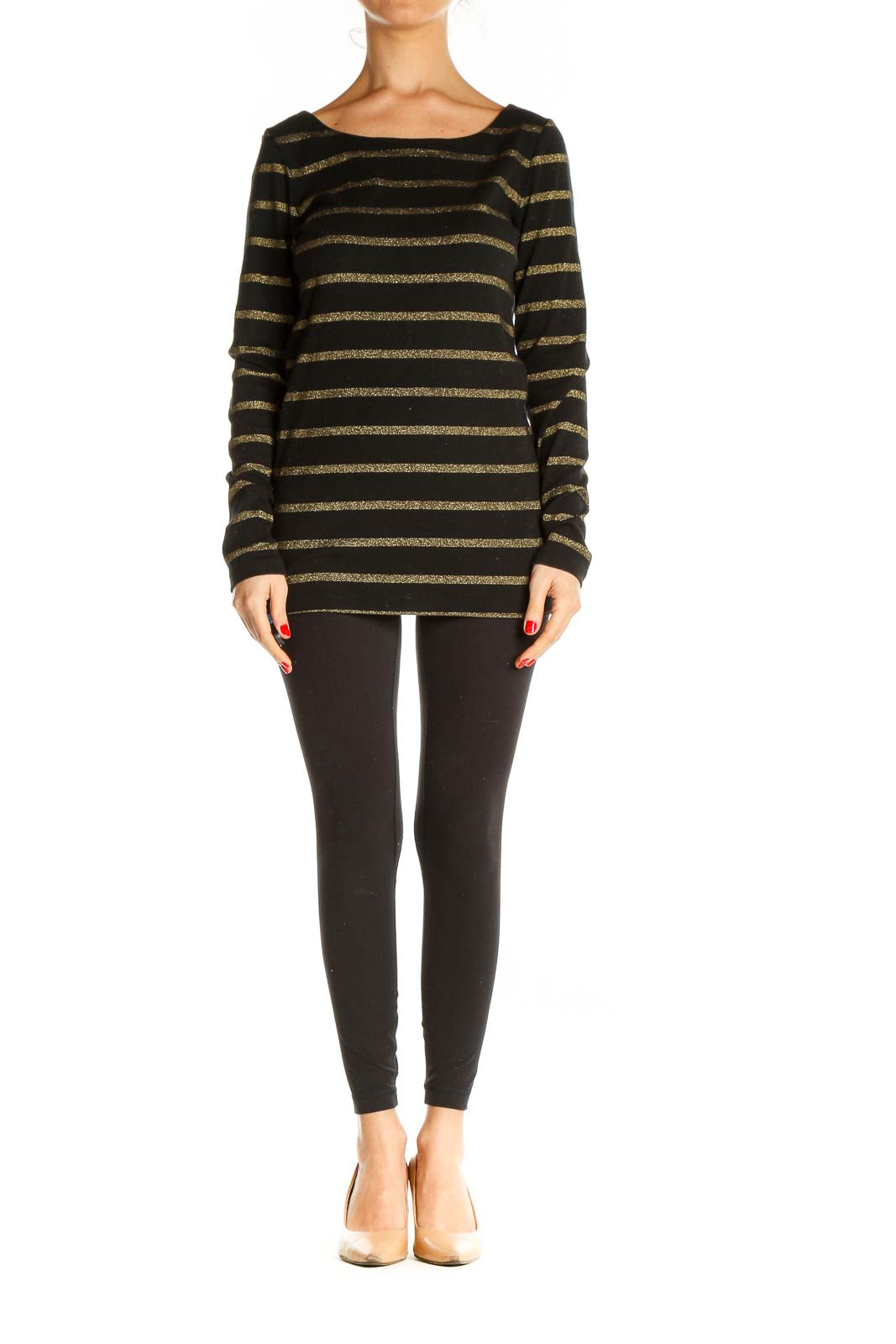 Black Striped All Day Wear Sweater