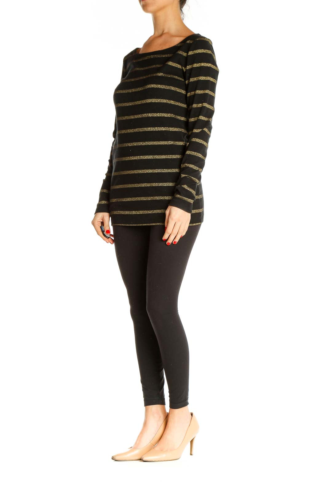 Black Striped All Day Wear Sweater